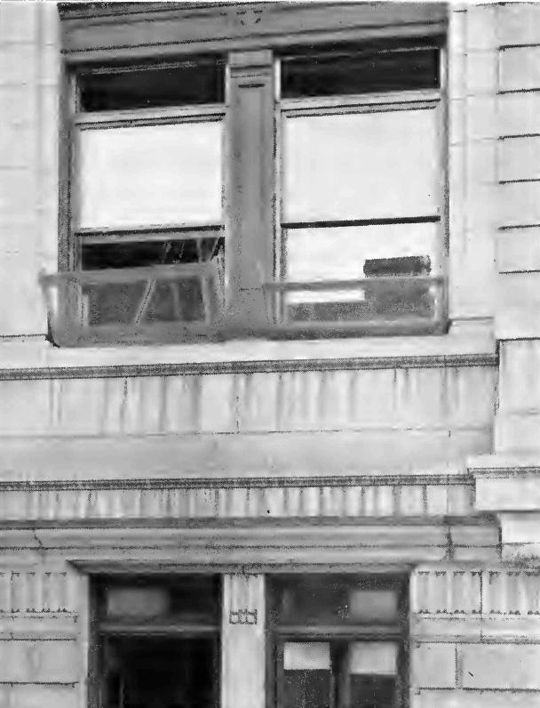 FIG. 6. A GUARD TO INTERCEPT FALLING TOOLS AND OTHER OBJECTS, WHEN MEN ARE WORKING ABOUT WINDOWS.