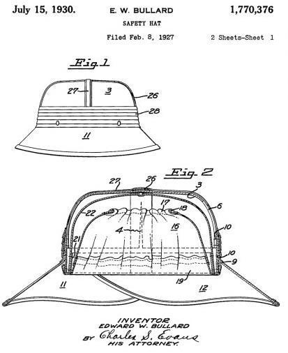 An image from the original patent filing for the hard boiled hat