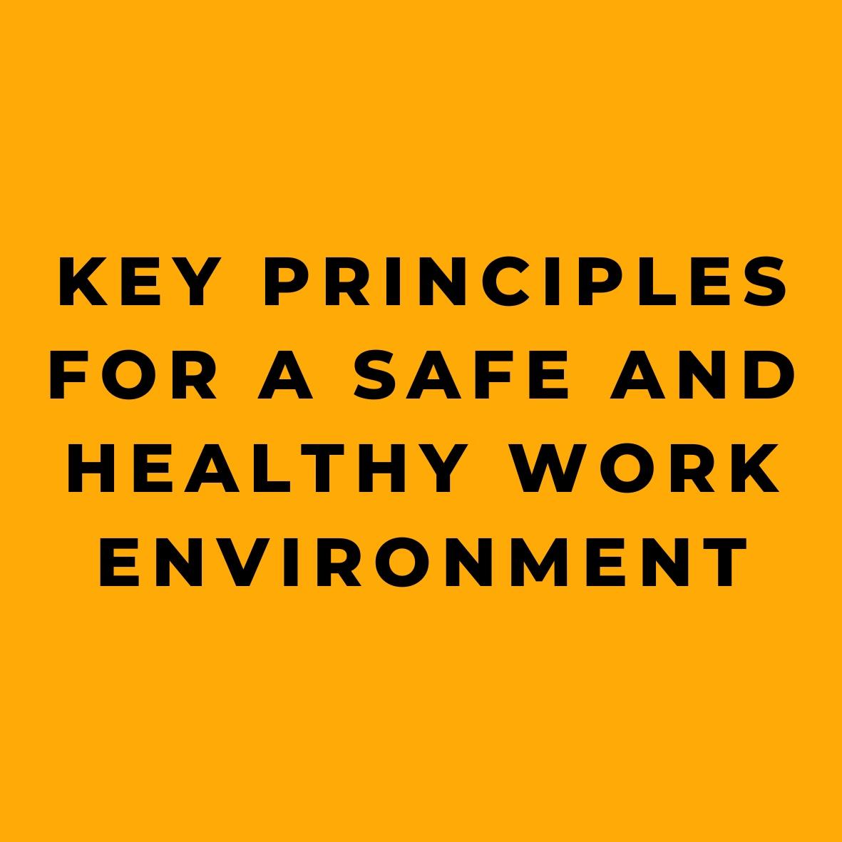 Key Principles for a Safe and Healthy Work Environment