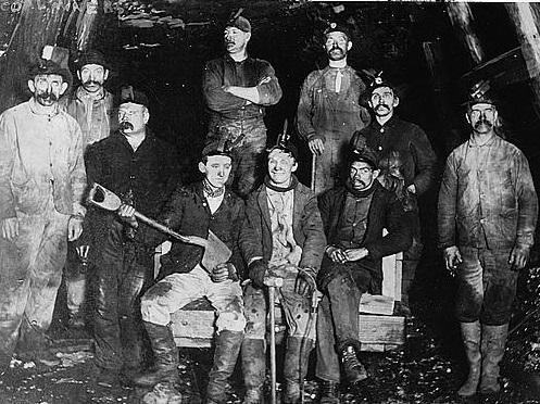 Coal Miners often wore jeans. This image is from around 1910.