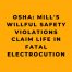 OSHA Mill's Willful Safety Violations Claim Life in Fatal Electrocution